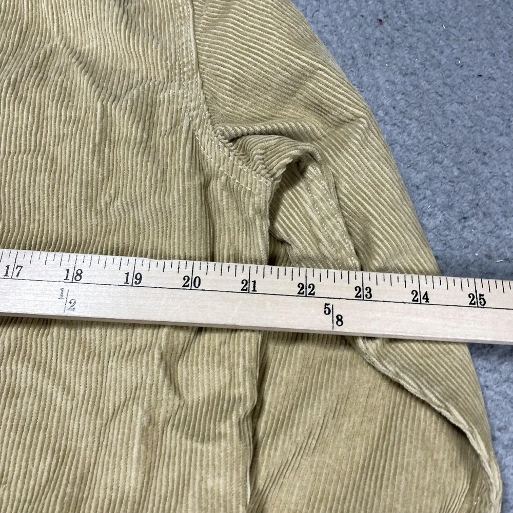 Levi's Shirt Mens Small Beige Corduroy Worker Relaxed Button‎ Front Long Sleeve